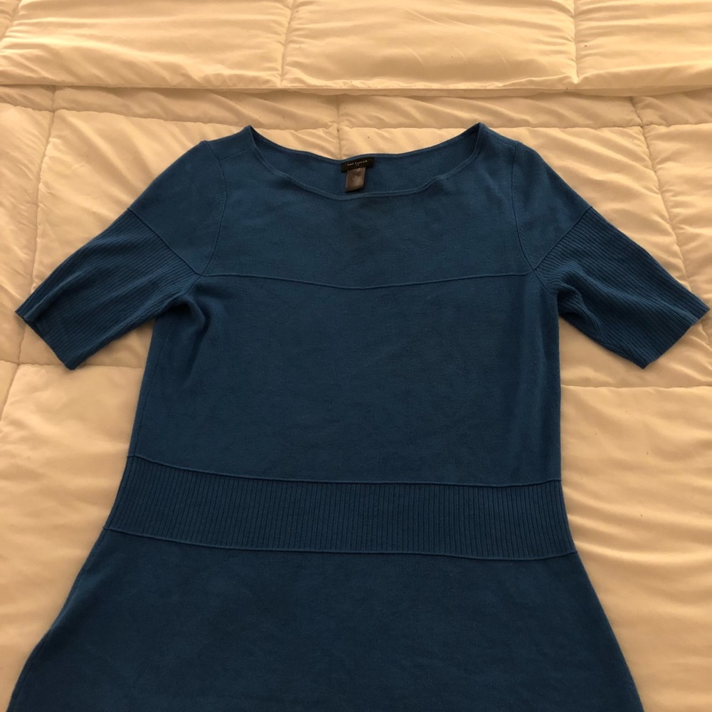Blue short sleeve sweater